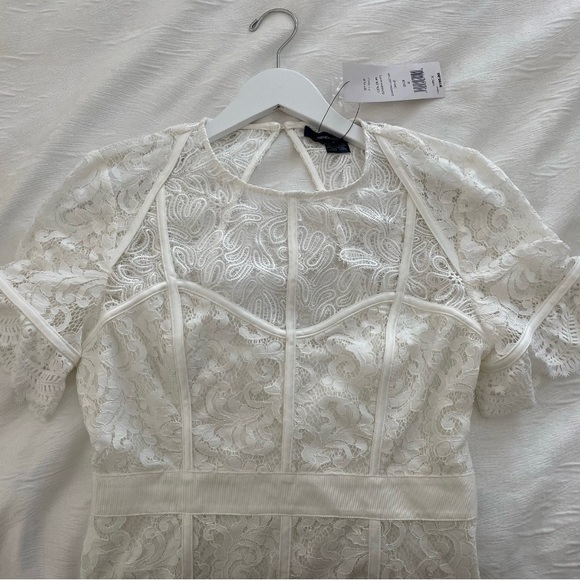 French Connection Cabrera lace mix white dress - Picture 4 of 7